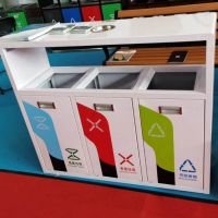 鍍鋅三分類垃圾桶戶外果皮箱 廠家直銷(xiāo) 支持批發(fā)定制 河南天祥